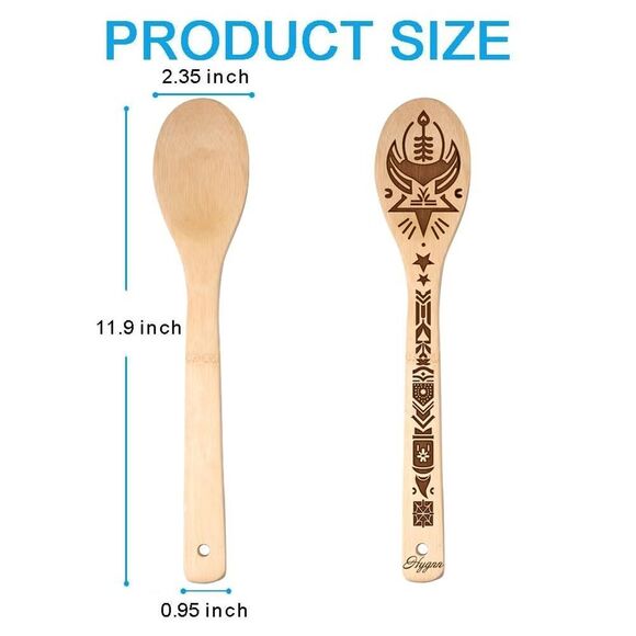 Hygnn Ancient Totem Retro style Gift Idea Cooking Serving Utensils Natural Bambo - Picture 4 of 5
